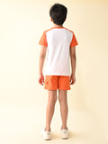 Colorblock Solid T-shirt with Shorts Set