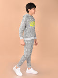 Lilpicks Boys Overall Printed Sweatshirt with joggers
