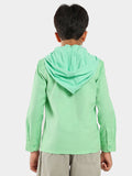 Solid Full Sleeves Regular Wear Casual Shirt with Detachable Hood