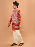 Ethnic Motifs Printed Kurta Pajama Set with Nehru Jacket