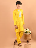 Ethnic Motif Printed Mirror Embellished Straight Kurta Pajama Set