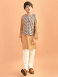 Ethnic Motif Printed Kurta Pajama Set with Nehru Jacket