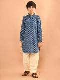 Ethnic Motif Printed Collared Straight Kurta Pajama Set
