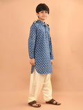 Ethnic Motif Printed Collared Straight Kurta Pajama Set