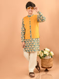 Ethnic Motif Printed Kurta Pajama Set with Jacket