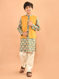 Ethnic Motif Printed Kurta Pajama Set with Jacket