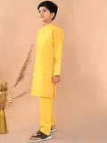 Embossed Button Down Straight Kurta Pajama Set