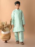 Embossed Button Down Straight Kurta Pajama Set