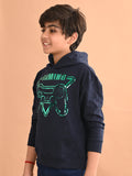 Boys Printed Full Sleeves Hooded Sweatshirt