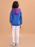 Colorblocked Full Sleeves Hooded Sweatshirt with Legging Set