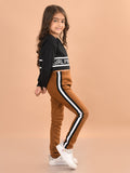 Graphic Text Printed Full Sleeves Sweatshirt with Legging Set