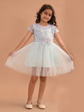 Sequin Bow Detail Fit n Flare Partywear Dress