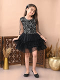 Lilpicks Gilrs Sequin Fit & Flare Dress