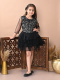Lilpicks Gilrs Sequin Fit & Flare Dress