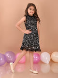 Sequin Knee Length Sleeveless Fit n Flare Party Dress