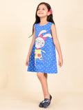 Rabbit Polka Printed Sleeveless Fit n Flare Dress