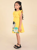 Sheep Printed Ruffle Fit Flare Dress