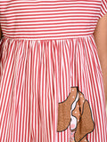 Dog Printed Stripes Fit n Flare Dress
