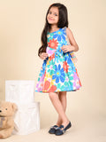 Floral Printed Sleeveless Fit n Flare Bow Dress