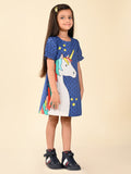 Unicorn PrinteUnicorn Printed Knee Length A-line Dressd Knee Length A-line Dress
