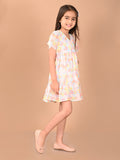 Lilpicks Fit & Flare Multi Colour Dress for Girls