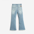 Girls Straight Fit Slash Knee Denim Jeans