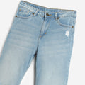 Girls Straight Fit Slash Knee Denim Jeans