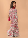 Floral Printed Gota Patti Embellished Empire Kurta Sharara Set with Dupatta