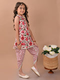 Ethnic Motif Printed Sleeveless Empire Kurta with Dhoti Pant Set