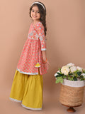 Printed Gota Patti Embellished Empire Kurta Sharara Set