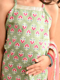 Ethnic Motif Printed Sleeveless Straight Kurta Palazzo Set with Dupatta
