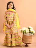 Ethnic Motif Printed Gota Patti Embellished Kurta Sharara Set with Dupatta