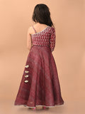 One Shoulder Ethnic Motif Printed Flared Lehenga Choli Set