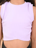 Solid Sleeveless Slim Fit Crop Tank Top