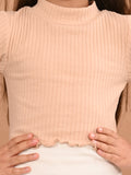 Girls Round Neck Fitted Top