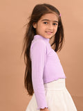 Girls Round Neck Fitted Top