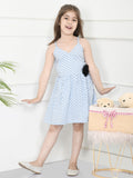 Sky Blue Polka Strappy Dress