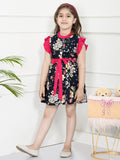 Floral Navy Ruffled Dress