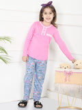 Lace Pink Tshirt with Funky Grey Lower Nightsuit