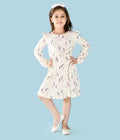 LilPicks Unicorn Print Off white Full Sleeves Dress