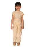 Golden Shiny Top with Palazzo Pant Set