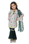 Lilpicks Striped Round Kurta with Sharara Set