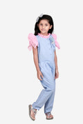 Ballerina Embrodiery Blue Full Jumpsuit