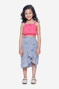 Pink Tube Top with Designer Skirt Set
