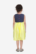 Neon Stripe Navy Polka Dress