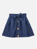 Lilipicks Denim Buttoned Coordinated Skirt Set