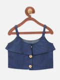 Lilipicks Denim Buttoned Coordinated Skirt Set