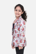 Light Grey Spring Floral Digital Print Blazer