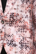 Peach Aztec Digital Print Blazer