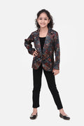 Turquoise Vintage Digital Print Blazer